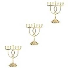 Abaodam 3 St 7 Ljusstake Metall Kandelaber Judiska Israel Ljusställ Traditionell Judisk Menorah 7-grenad Menora Hanukkah Menorah Ljusställ Israel Menora 7 Gren Kandelaber Hebreiska Hushåll