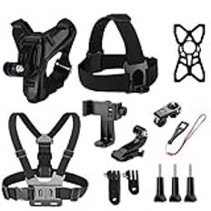 Action Camera Accessories | Camera Accessory Kit | Adjustable Chest Strap | Strap Harness Mount | Phone Clip Cam Accessories | Stable Action Camera Bracket Kit For Daily Life Hiking