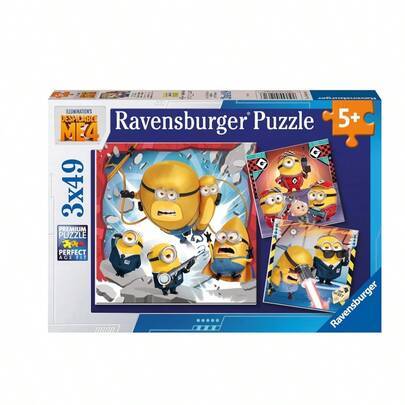 Minions Despicable Me 4 3x 49Pieces Jigsaw Puzzles Kids Age 5Years+ 12001061 - Multifärgad