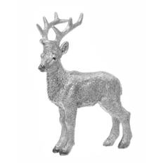 Juldekoration: Ren 14 cm - silver