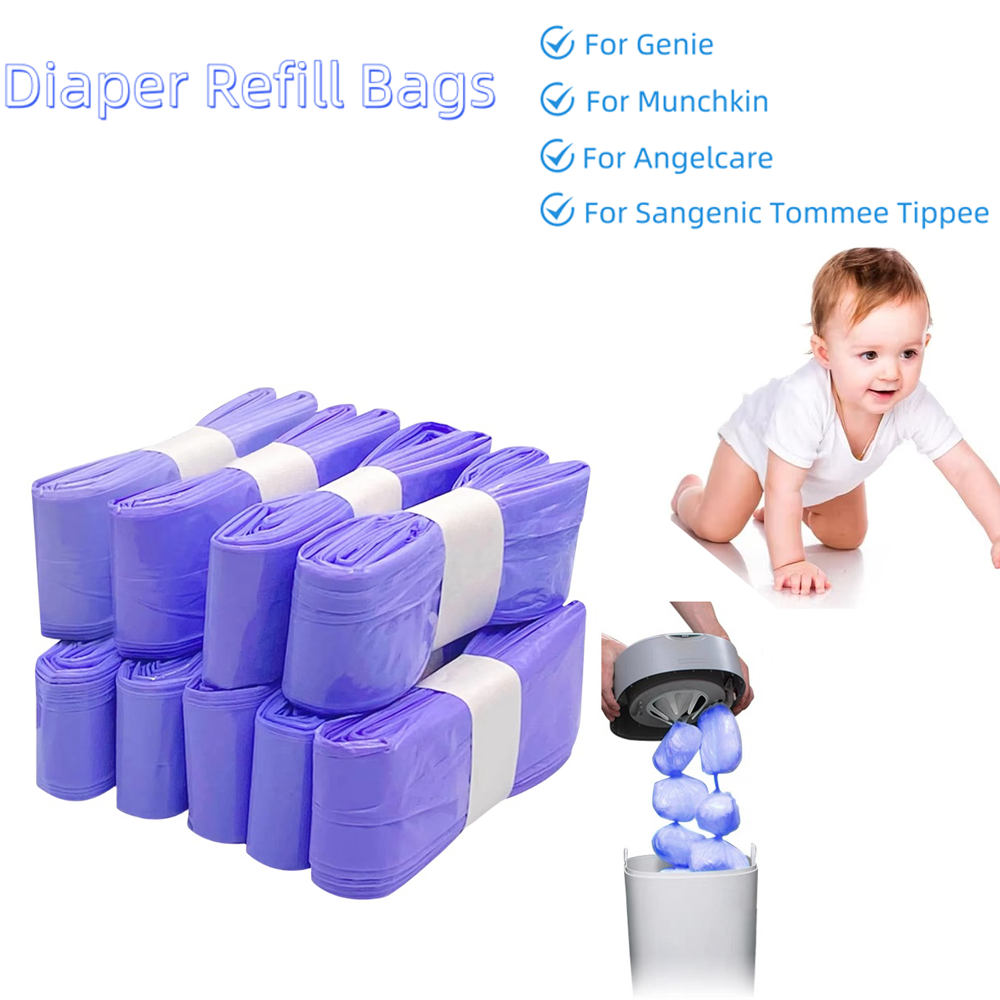 Scented Refill Bags for Tommee Tippee, Diaper Pail Refills for Genie for Angelcare, Nappy Pails Refill Bags for Munchkin