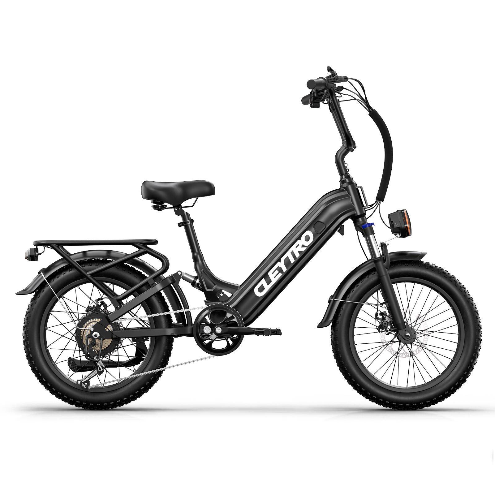 TIFGALOP adult electric bicycle, 48V 20Ah lithium battery, 45-90 km range, 20-inch wide tire electric mountain bike, full suspension M svart