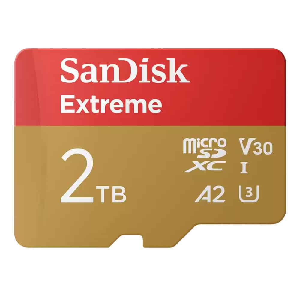 SanDisk Extreme microSDXC 240MBs UHSI U3 V30 with Adapter 2TB