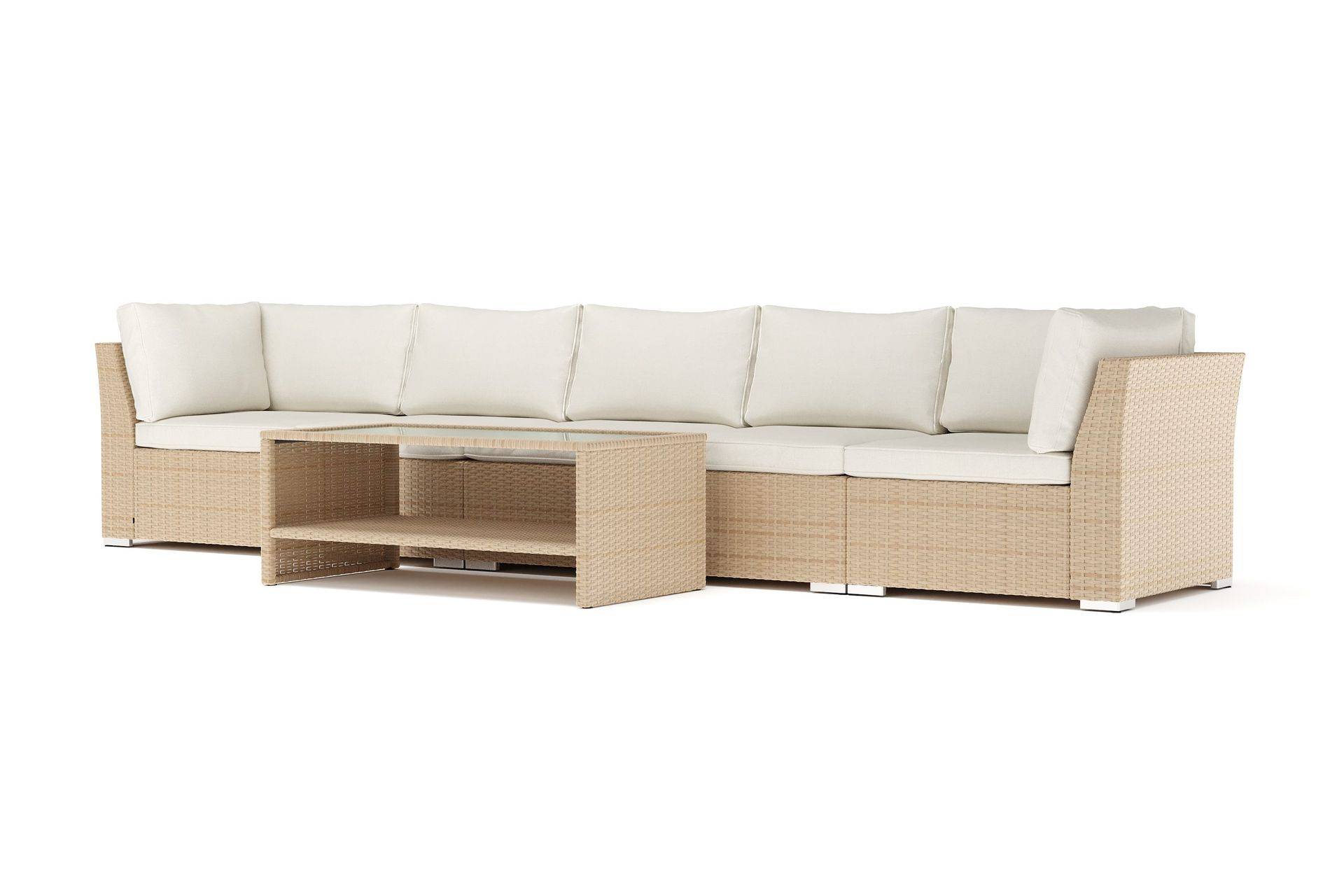 Comfort Garden Wisconsin utomhus rak 5-sits soffa - Beige Loungesoffa