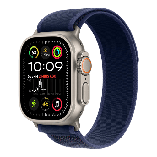 Apple Watch Ultra 2 (2023) GPS+Cellular - Titanium/Trail Loop 49mm / Utmärkt skick / Titanium/Blå Trail Loop