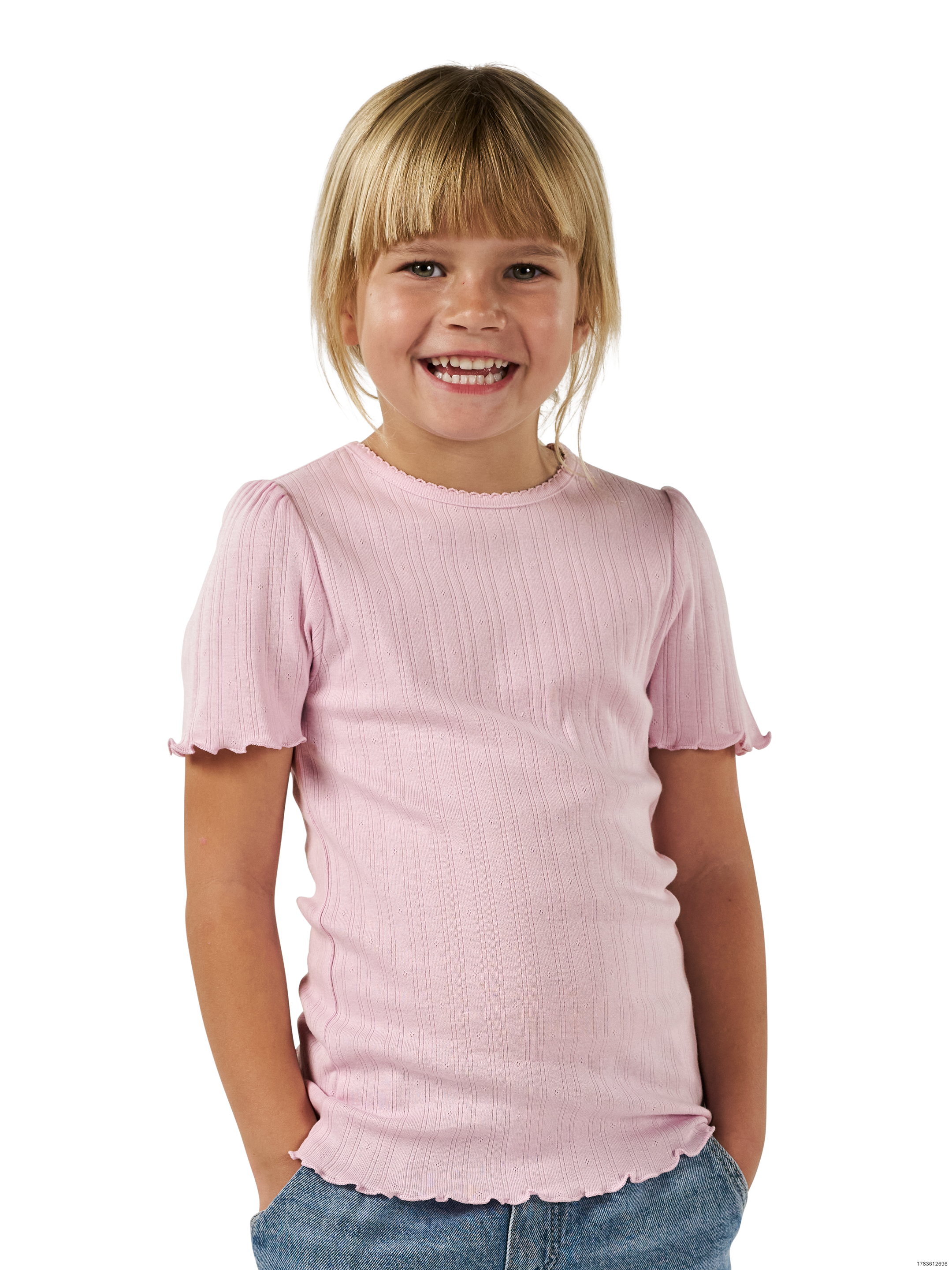 T-shirt med hulmønster i bomuld til børn
