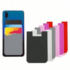 1PC Mobiltelefon Silikonkortshylsa Stick On Pocket ID Fodral Fodral Kompatibel med Apple IPhone Android Card Covers Plånbok för kort Korthållare Korth - Multifärgad (svart,Vit,grå,grön,rosa,Lila,gul,rosröd,orange färg,ljusblå,Marinblå)