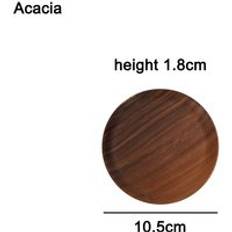 Mattallrikar av akacia och valnöt, runda tallrikar av massivt trä, stapelbara mattallrikar, naturliga serviser för rätter mellanmål - Akacia omgång -10.5cm