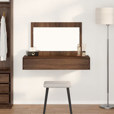 vidaXL Väggmonterat sminkbord brun ek 100x40x70 cm