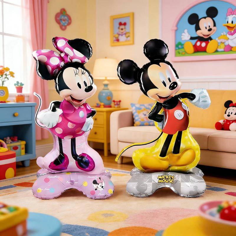 Disney Musse Pigg och Mimmi Festbanderoll, Flagga Stående Uppblåsbar Docka, Festdekoration cm