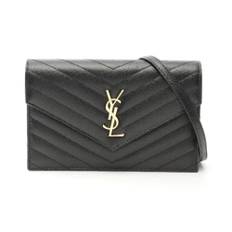 Yves Saint Laurent Vintage, Pre-owned, Dame, Sort, ONE SIZE, Uld, Pre-owned Canvas skuldertasker