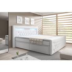 Cloud47 ELIO Sängpaket 160x200 med Förvaring Vit/Konstläder - Komplett Sängpaket
