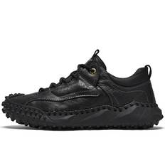 38-48 Mens Retro Cow Leather Shoes Men Loafers Handmade Casual Leather Shoes Moccasins Men Flats Shoes 43 svart