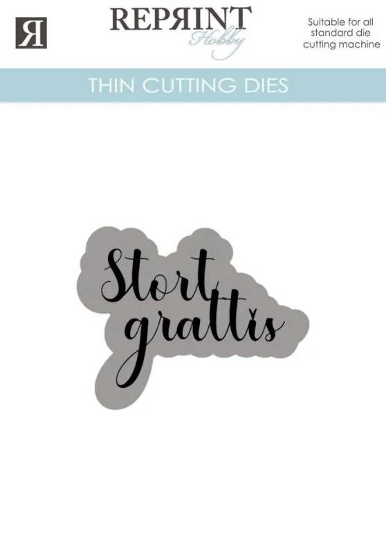 Reprint Dies - Stort Grattis med bakgrund (50 mm)
