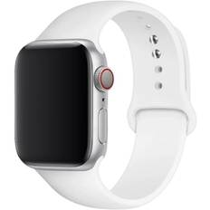 Silikonrem til Apple Watch Band 45mm 44mm 42mm 49mm 41mm 40mm 38mm correa armband iwatch Series 8 7 9 SE 4 3 5 Ultra 6 Hvid
