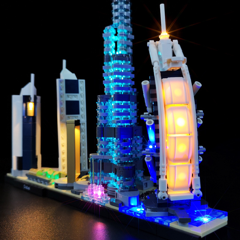 LYBMTWF LED Lighting Kit Compatible with Lego 21052 Architecture Dubai Building Blocks Model(NOT Include The Model Bricks)