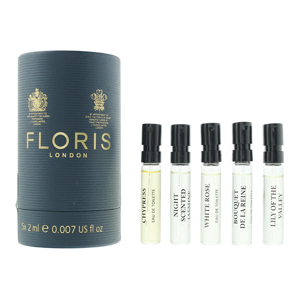 Collezione Discovery Set Floris Of London: White Rose, Eau De Toilette, per donna, 2 ml *Fiala + Jasmine profumato notturno, Eau De Toilette, unisex,