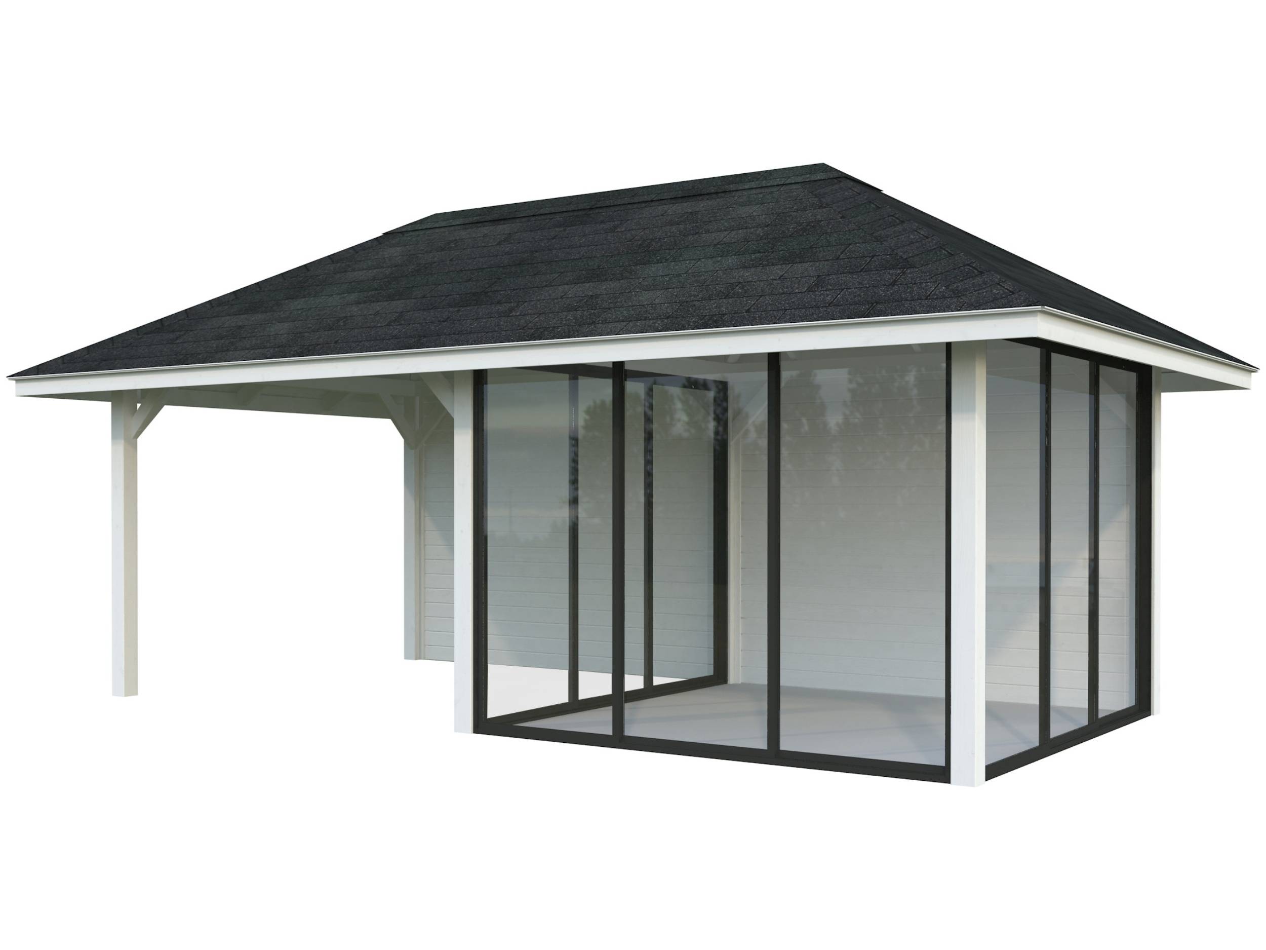 Anneks m/overdækning, Bianca 206, 16,6 m², hvid