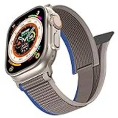 Trail Loop-rem kompatibel med Apple Watch Strap 49 mm 45 mm 44 mm 42 mm Nylon Sport justerbara remmar för iwatch Ultra 2 Series Se 9 8 7 6 5 4 2 3 1 män kvinnor, Blå-grå, modernt