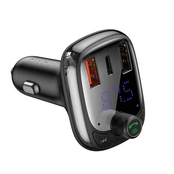 Fm-sändare, Bluetooth 5.0, USB & microSD - Svart