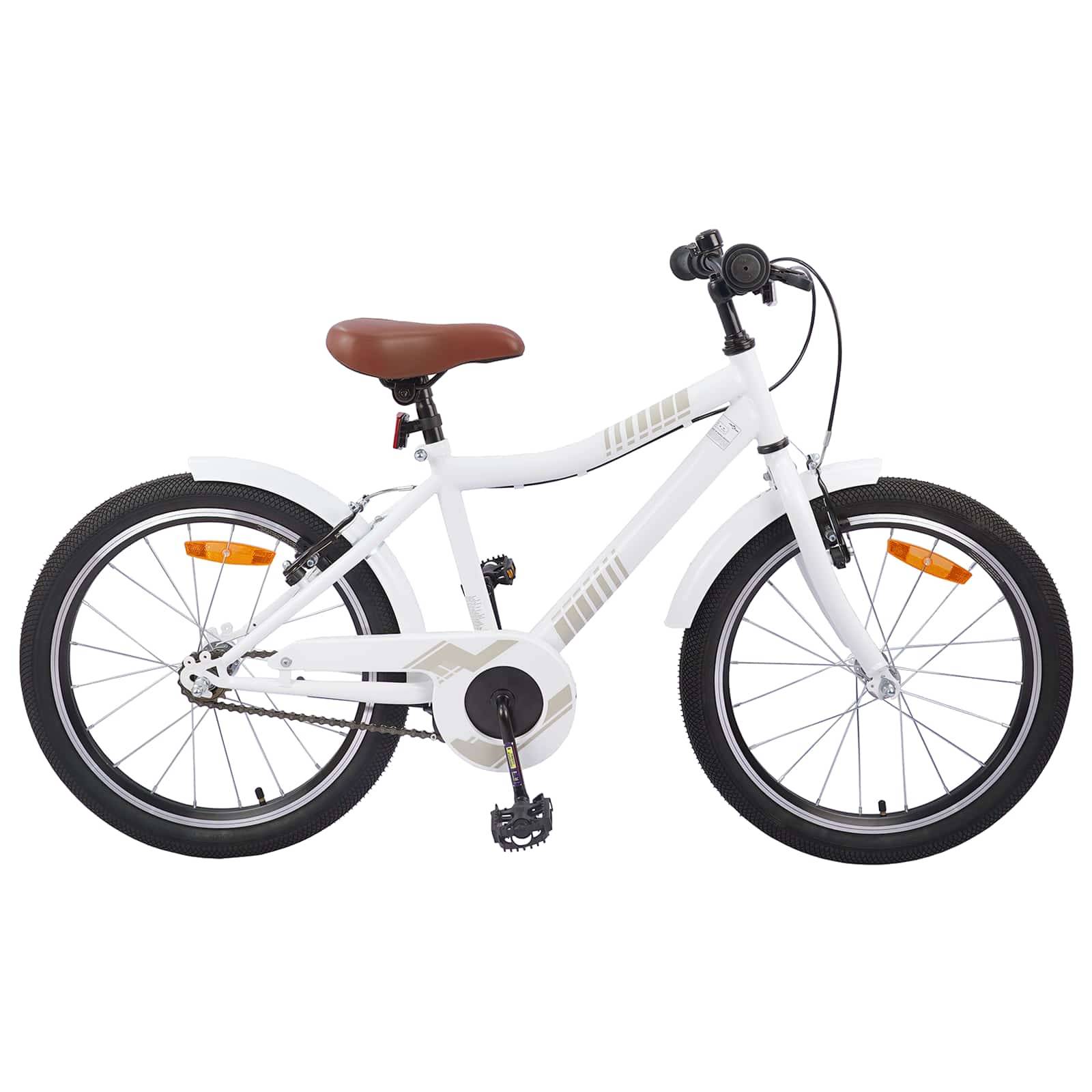 vidaXL Børnecykel 20 tommer til børn i alderen 6-11 år hvid