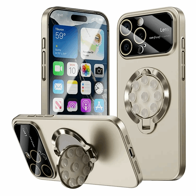 Mobilskal till iPhone 16 Pro Max Magsafe Sugkopphållare Kickstand - Titan
