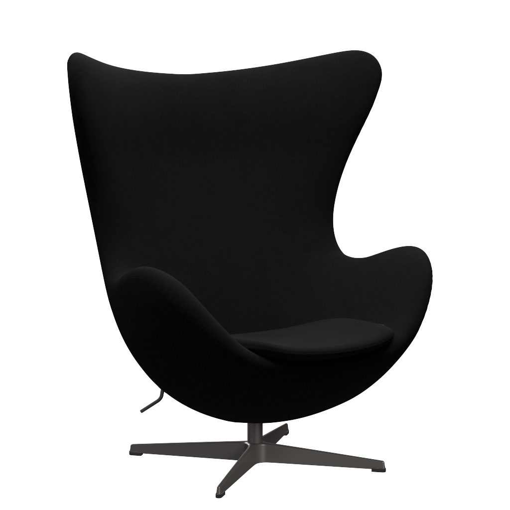 3316 Ægget loungestol, stel i warm graphite af Arne Jacobsen Christianshavn - 1175 Black Uni - Jacobsen Plus