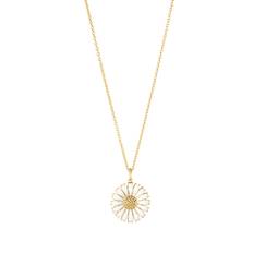 Georg Jensen Daisy vedh�ng i forgyldt med hvid emalje - �18 mm
