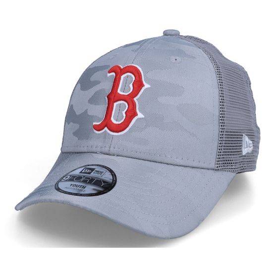 New Era - MLB Grå trucker Keps - Kids Boston Red Sox Home Field Gray Camo Trucker @ Hatstore