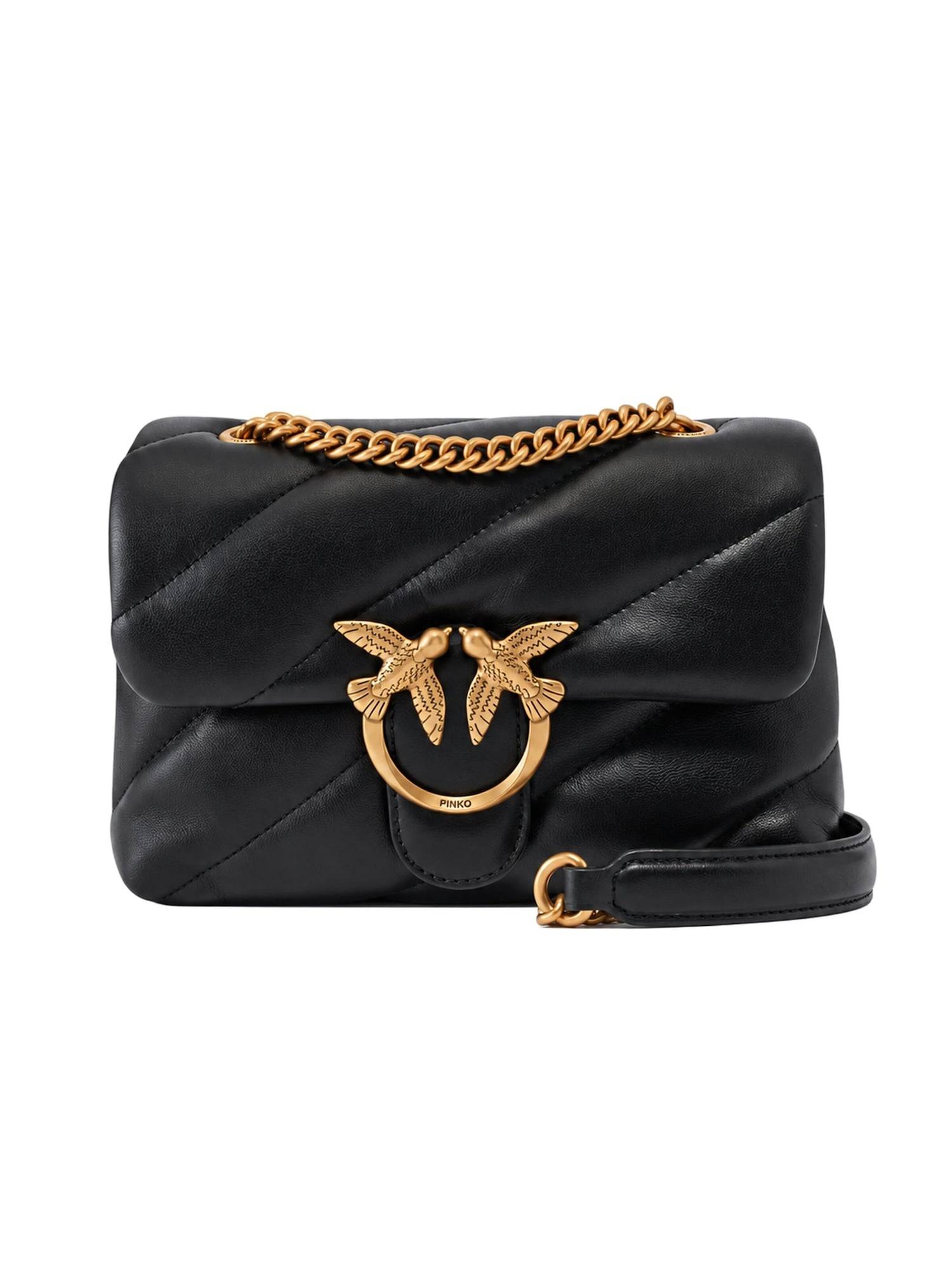 PINKO Håndtaske 'Love Puff Mini Cl Sheep Nappa'  sort