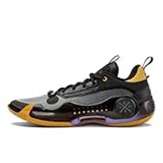 Li-Ning Way of Wade 10 City of Angels herrbasketskor, fodrade, halkskydd, professionellt stötdämpande sneakers, sportskor, Svartgul, 42.5 EU