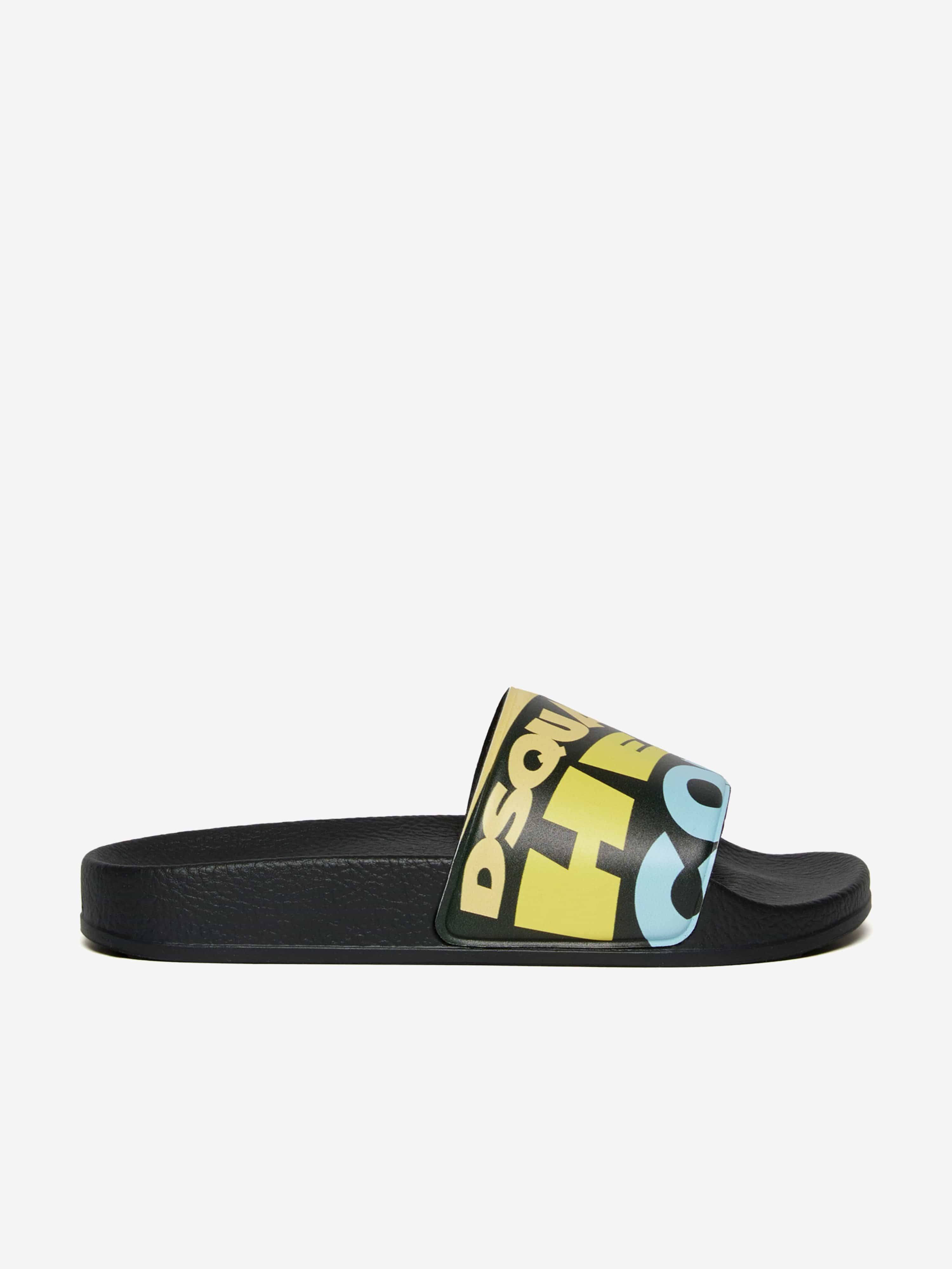 Dsquared2 Kids Here Comes The Sun Sliders in Black - Black / EU 34 UK 2 (EU 34 UK 2)