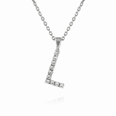 Caroline Svedbom Mini Letter L Halsband (Rhodium)