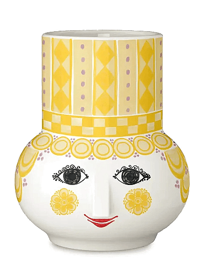 Bjørn Wiinblad Olga Ljusstake H9 cm gul - Ljusstakar & Ljushållare - YELLOW / cream
