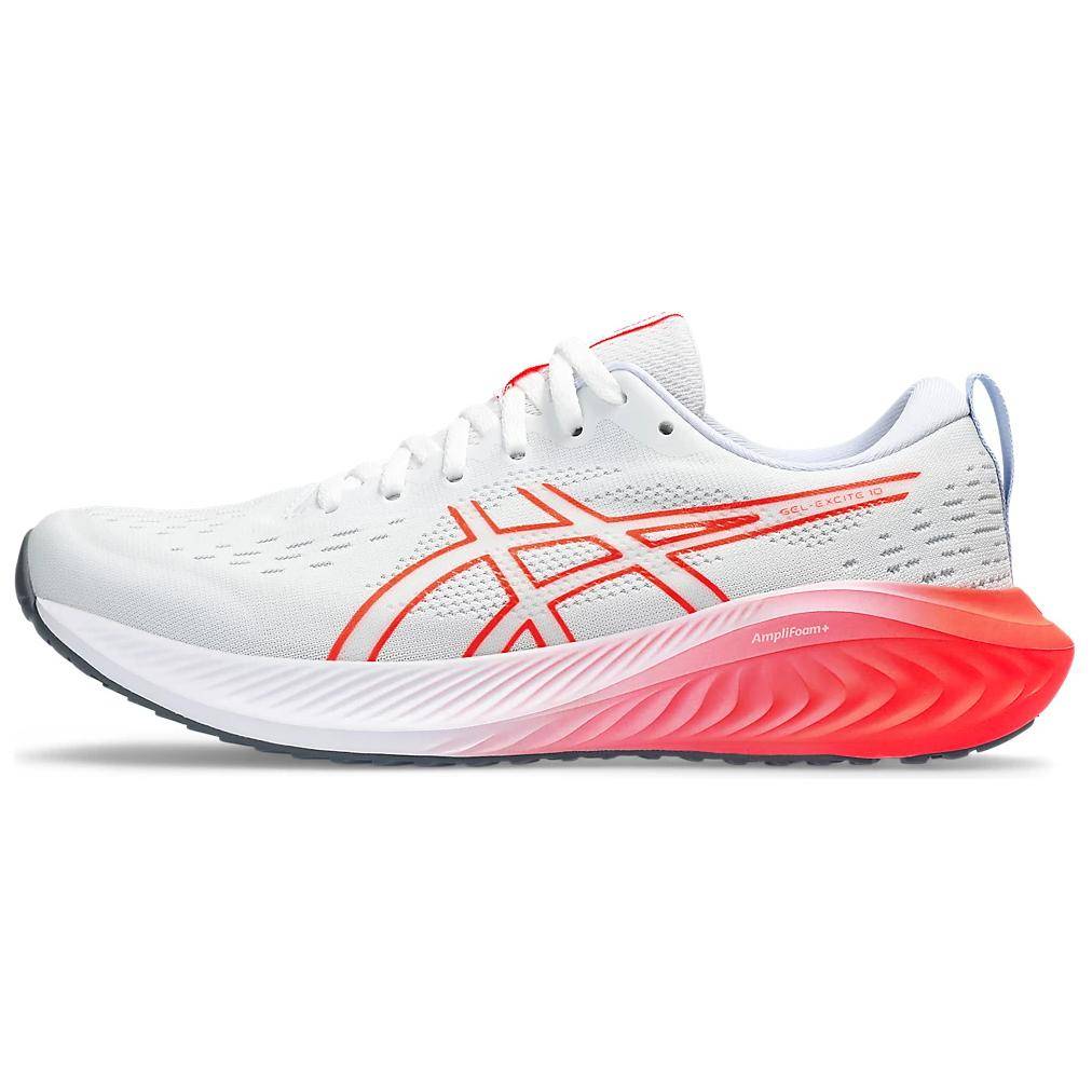 Asics Gel-Excite 10 Bekväm Mjuk Dämpning Andningsbar Lågskuren Löparsko Damsneaker Vit Röd 1012B418-101 38