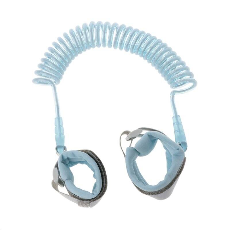 Justerbar barn säkerhetssele barn handled koppel antiförlorad länk barn bälte gång assistent baby rullator armband 1.5/2/2.5m - blå -250