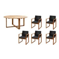 Cane-line Endless spisegruppe Natur/sort 5 lænestoler & bord 170 cm