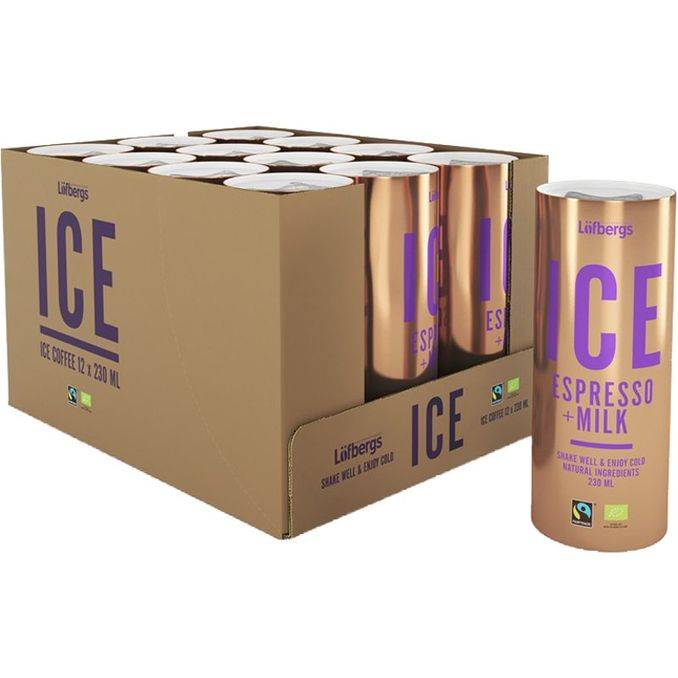Löfbergs Iskaffe Espresso & Mjölk Eko 12-pack
