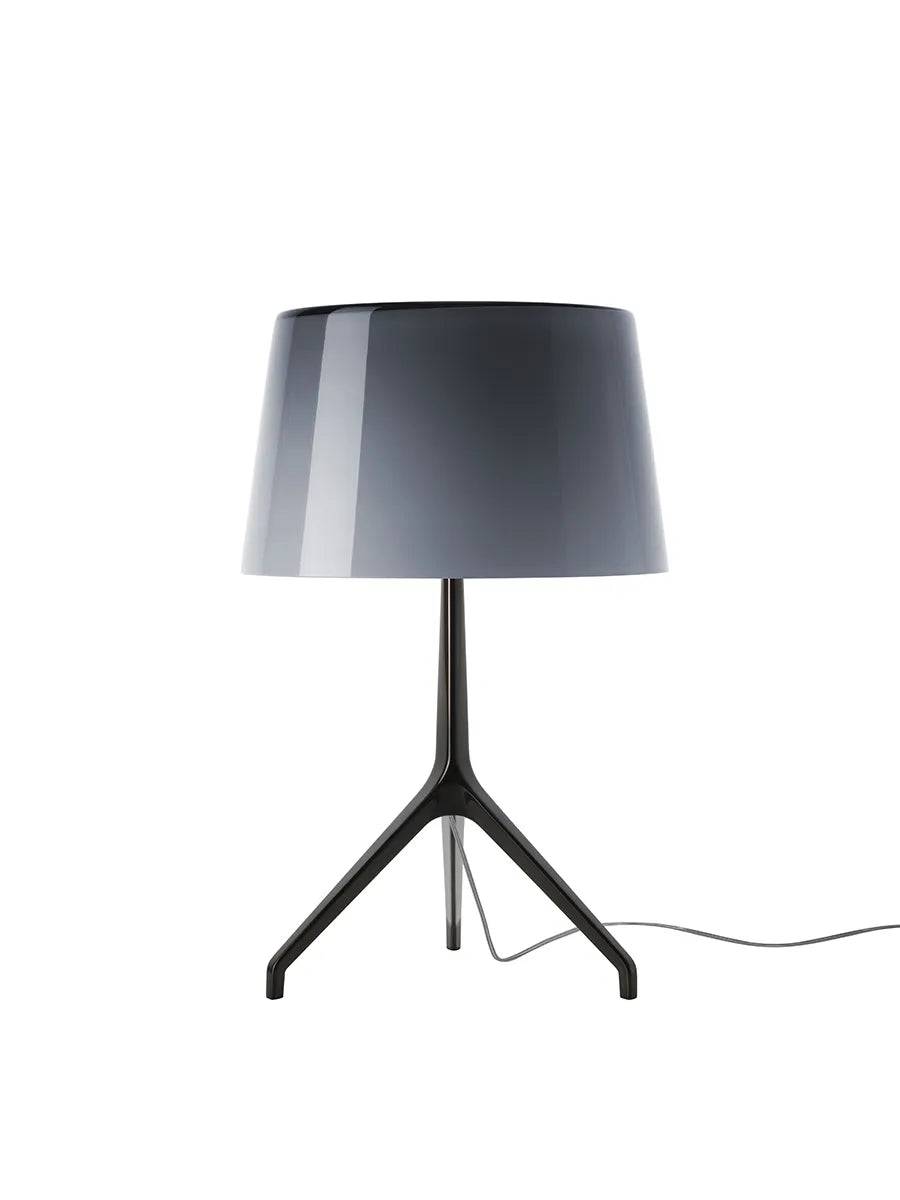 Lumiere XXS/XXL Bordlampe fra Foscarini Sort krom stel / Grå / Large m. lysdæmper - Jacobsen Plus
