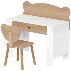 Barnskrivbord med stol björn