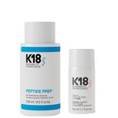K18 Peptide Prep PH Shampoo 250ml and Leave-In Molecular Repair Hair Mask 50ml Duo