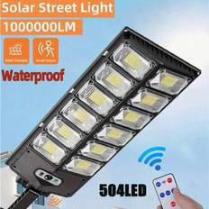 8000W solcellsdrivna utomhusgatubelysning - 6500K solcellsparkeringsbelysning för kommersiella ändamål från skymning till gryning, dubbelrad 12-rutnät (Solar LED gatubelysning)