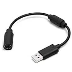 AXFEE Xbox 360 USB-kabel, kabelbunden styrenhet USB-rivkabel, USB-avrivningskabel, anslutningskabel, Xbox kontroll adapter, för Microsoft för Xbox 360 tillbehör (svart)