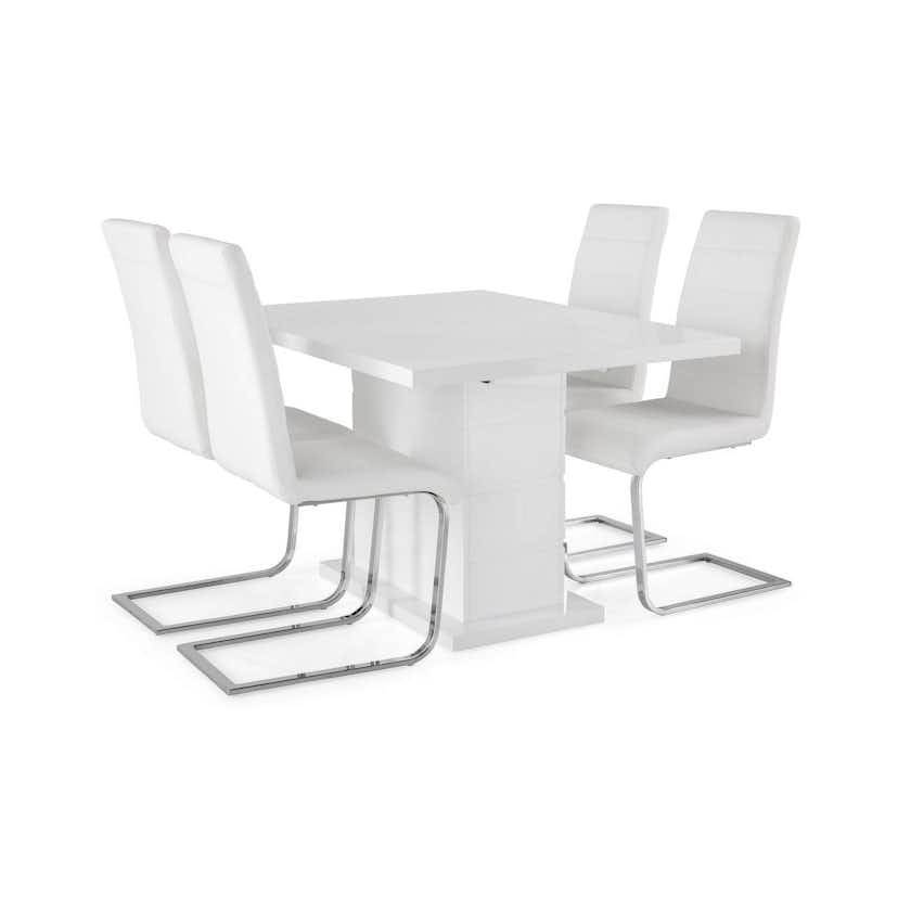 Matgrupp Concept 55 Ratliff Rektangulärt Matbord 120-160 cm Förlängningsbart med 4 Cibus Matstol