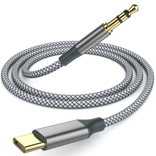 Henrety USB-C-auf-3,5-mm-AUX-Kabel, TypC auf Stecker, Adapter, Stereo-Verlängerungskabel für iPhone 16 Pro Max/16Pro, 15 Pro Max/15 Pro/15 Plus, Galaxy S23/S22/S21 Ultra, Pixel, iPad Pro, MacBook, 1 m