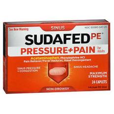 Sudafed Pe, SUDAFED PE Sinus Pressure Plus Pain Caplets, 24 Caps