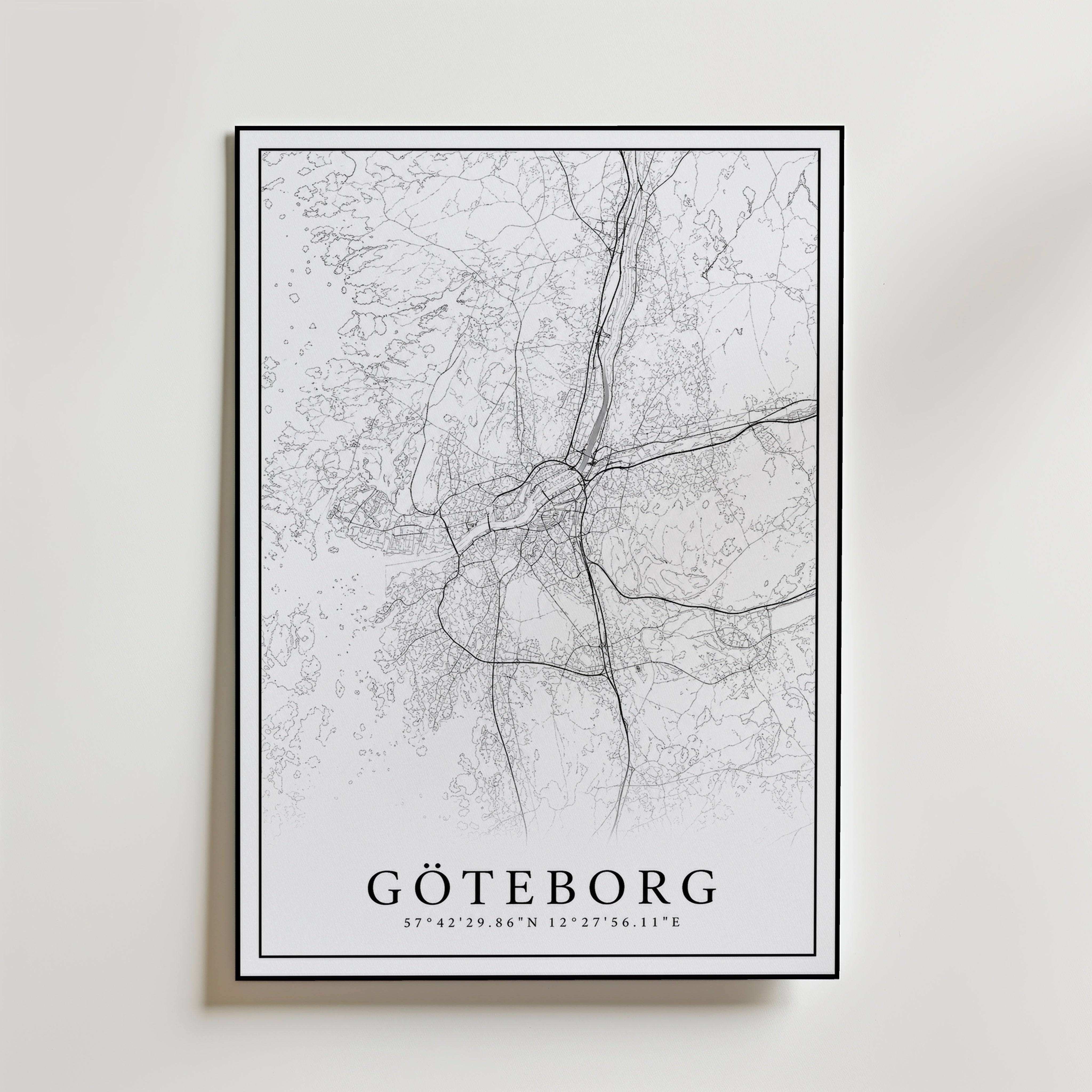 G�teborg Karta Poster - Fine Art Poster 13x18 cm
