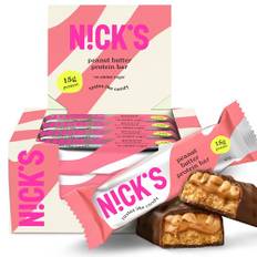 NICKS Keto Protein Bar Peanut butter | 15 g protein | 214 kalorier | Low carb Proteinbar utan tillsatt socker, Glutenfritt Snack (12 barer x 50g)