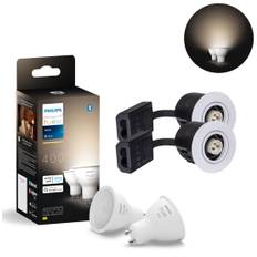 Utomhus Inbyggnadsspot Set | Inkl. 2x Philips Hue Gu10 2700K | Vit