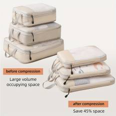 TEMU 3 Set Compression Packing Cubes For Travel, Travel Bags Luggage Organizers Travel Essentials Compression Cubes For Carry On Suitcases